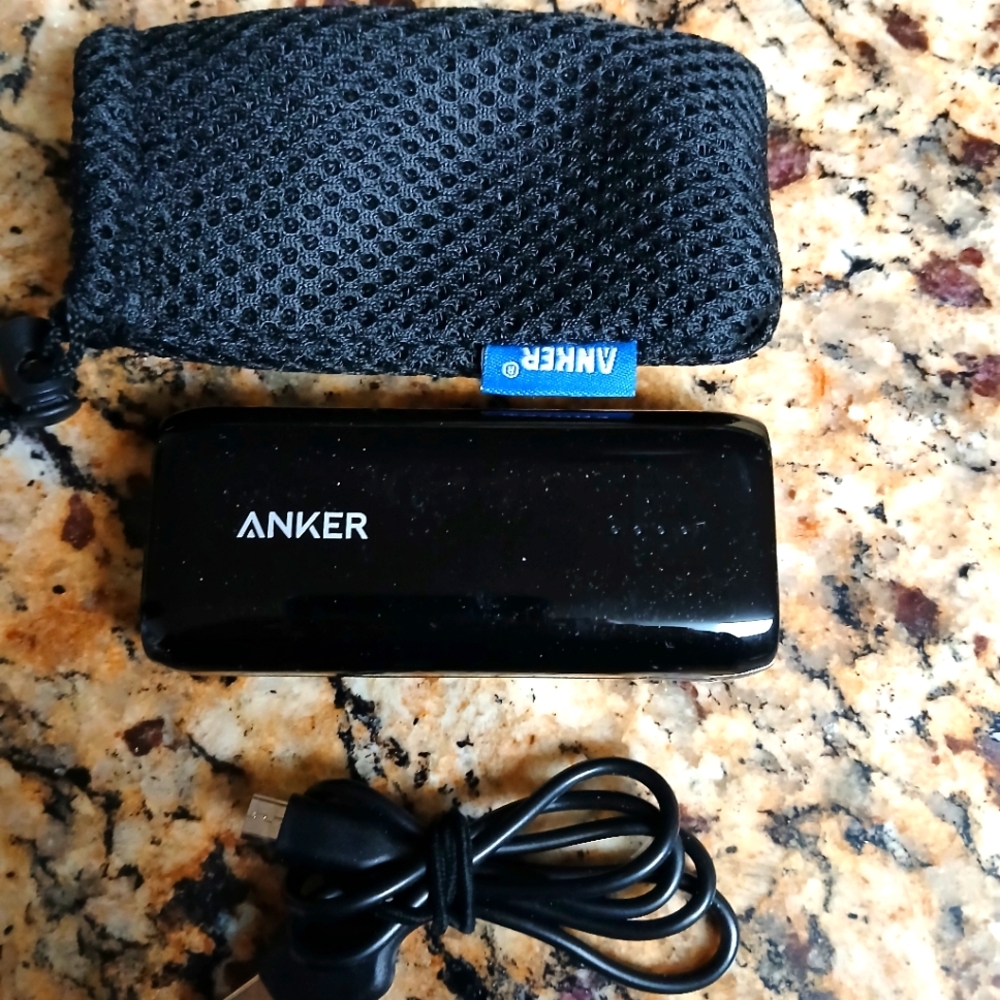 Anker Black Portable Charger with Pouch